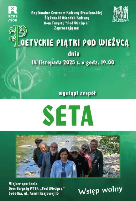 Na „Poetyckim Piątku” wystąpi zespół SETA