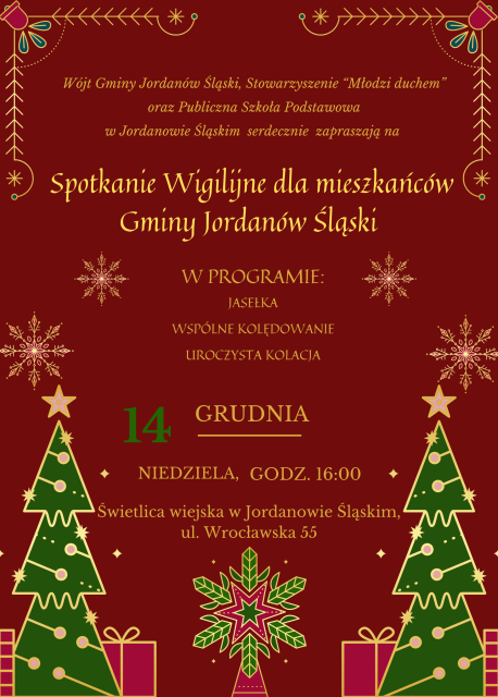 Christmas Eve meeting for the residents of the Jordanów Śląski Commune